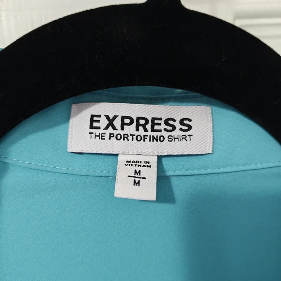 Express Turquoise Button-Down Shirt - Picture 3 of 3